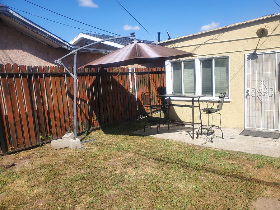 Back door of guesthouse - backyard area