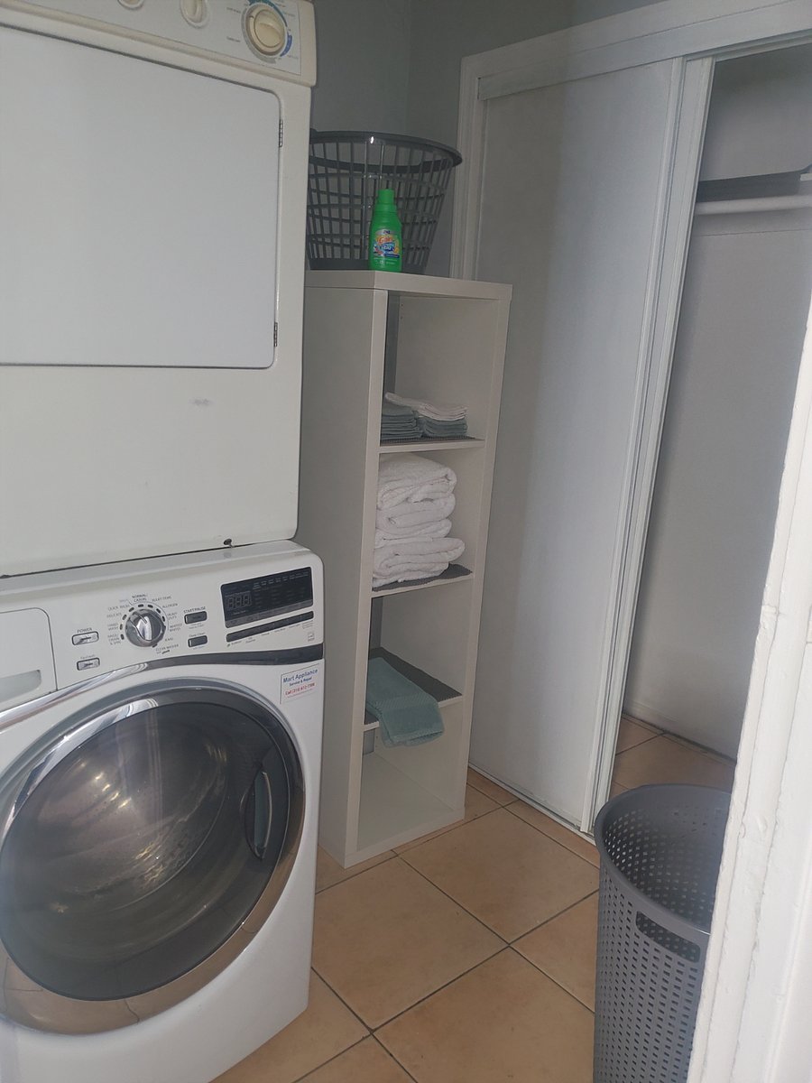 Private washer and dryer is located here in the laundry room, also there's a closet pictured here. 