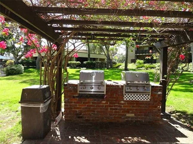One of several gas grills on site and available for residents