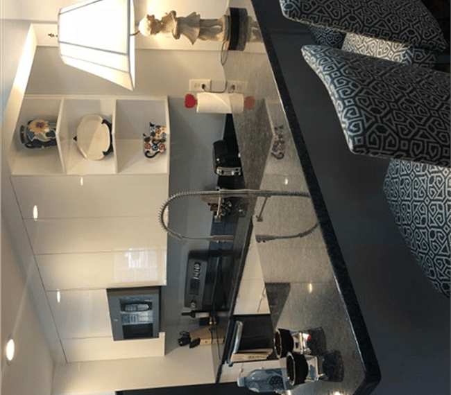 View looking into kitchen from living room