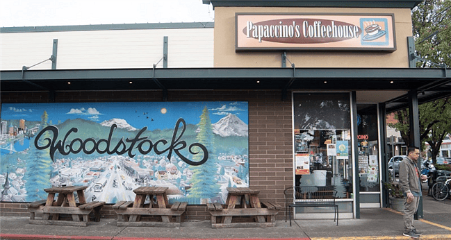 One of many nearby coffee-houses