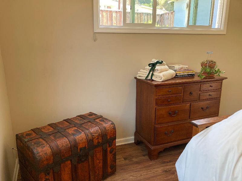 Two dressers and trunk for storage
