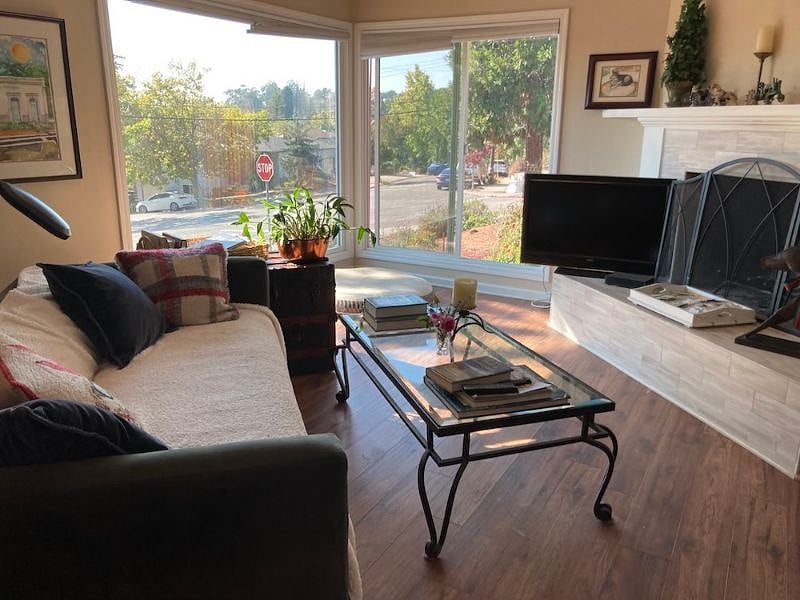 Living area looking out upon Sheffield Village