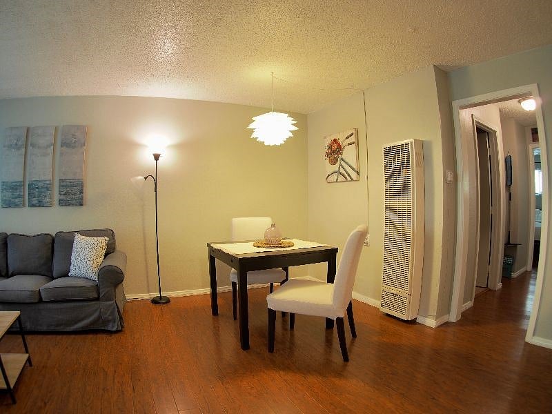 Cozy dining area with expanding leaf table to accommodate more guests. 