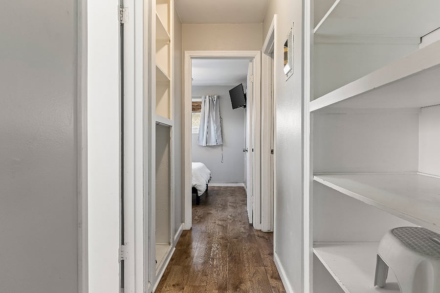 Hallway with generous storage