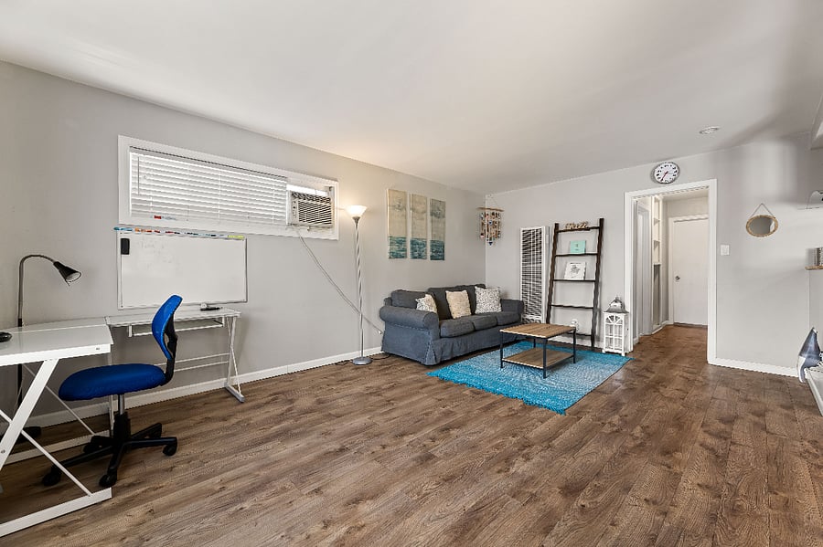 Living Room with workspace