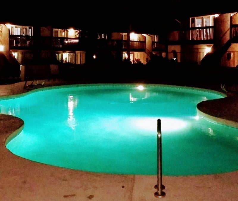 Heated pool (night view)