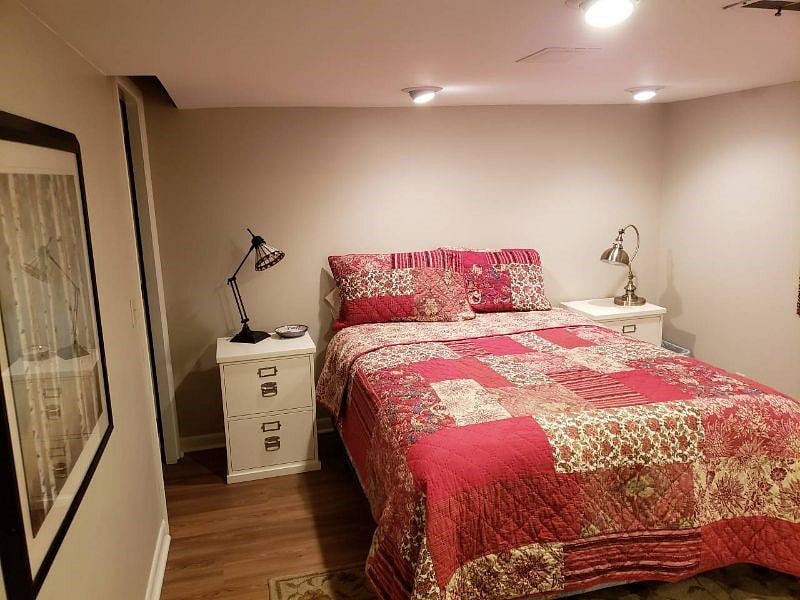 Master bedroom with walk-in closet.