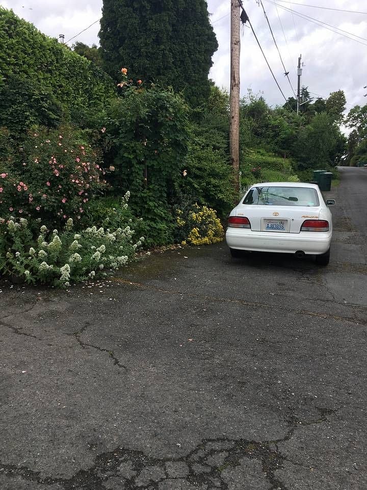 Parking space off street, out front.