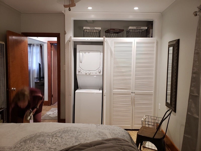 W/D and Clothes Closet In Bedroom