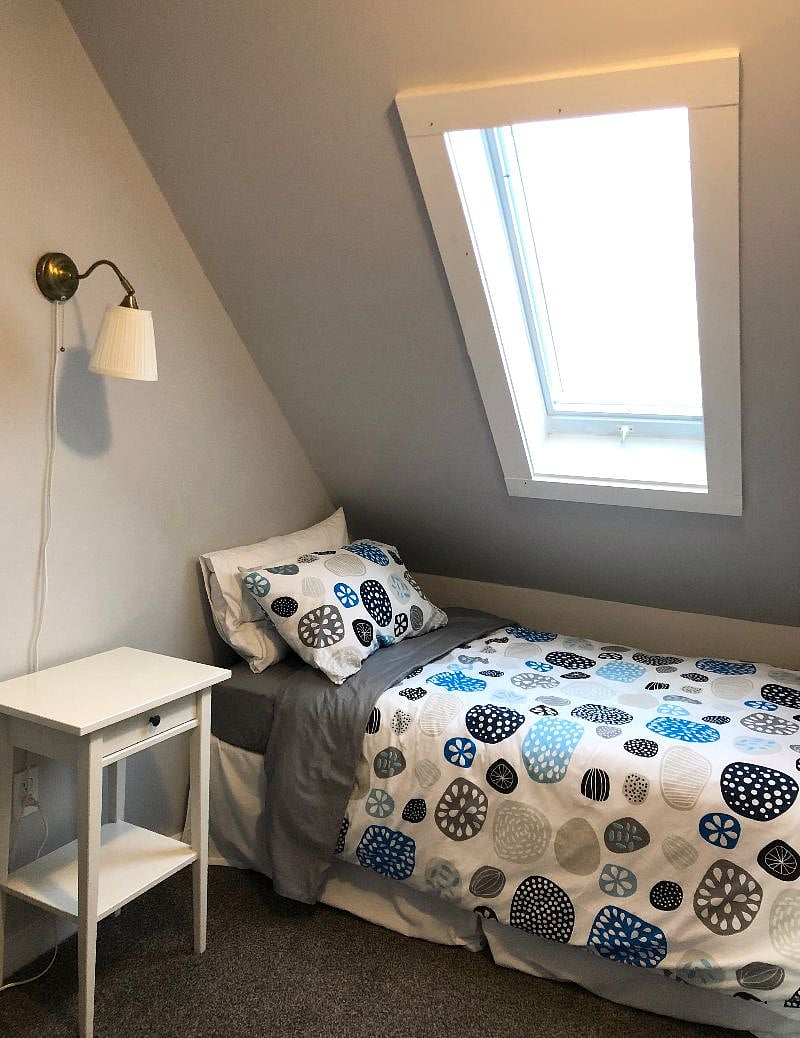 2nd bedroom with twin bed on 3rd floor