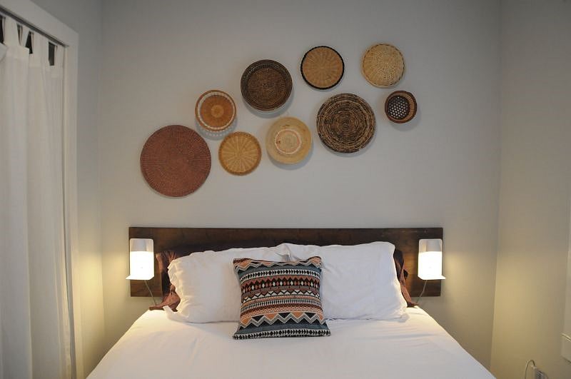 Each bedside has a table/lamp with a USB charging port