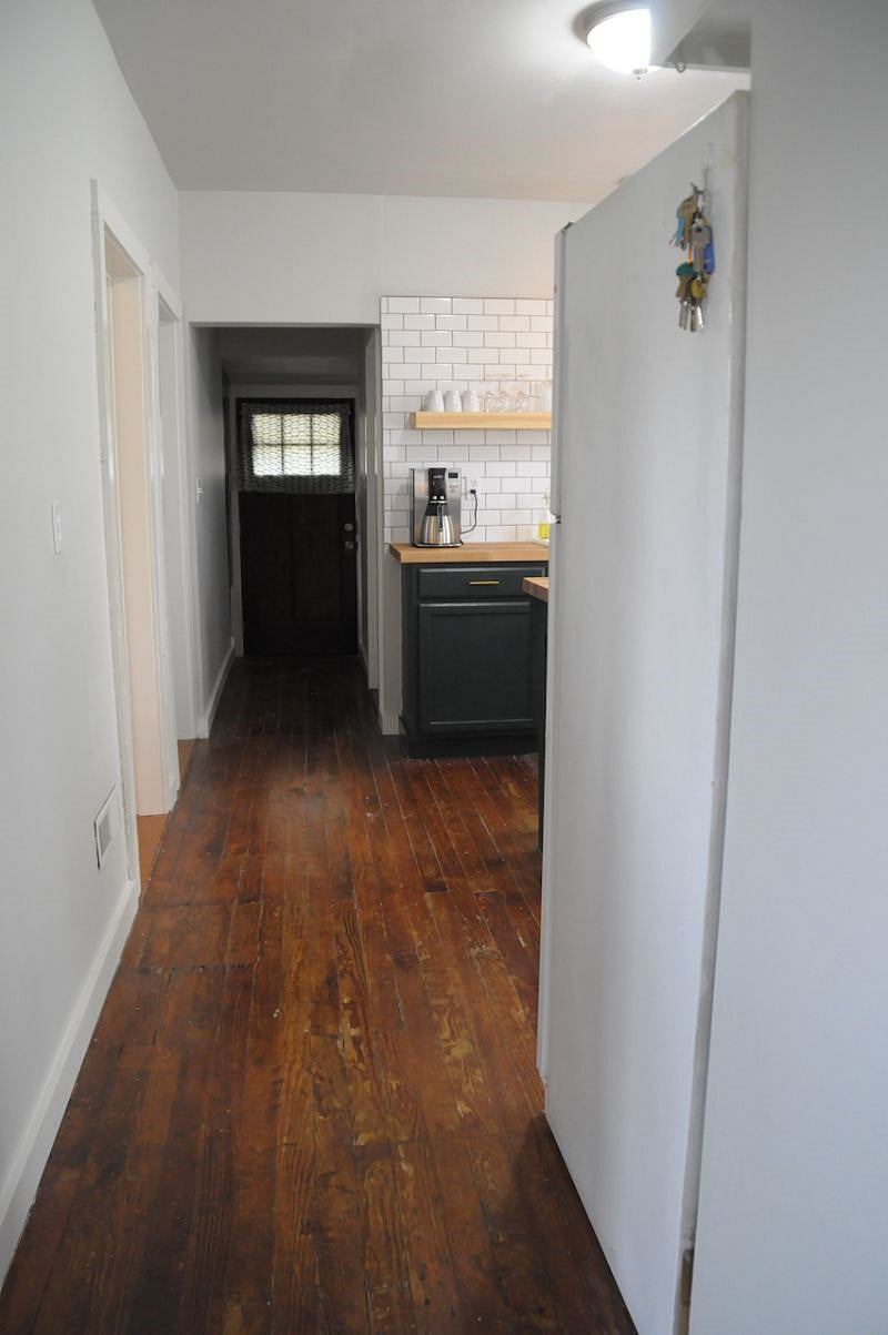View of kitchen from living room