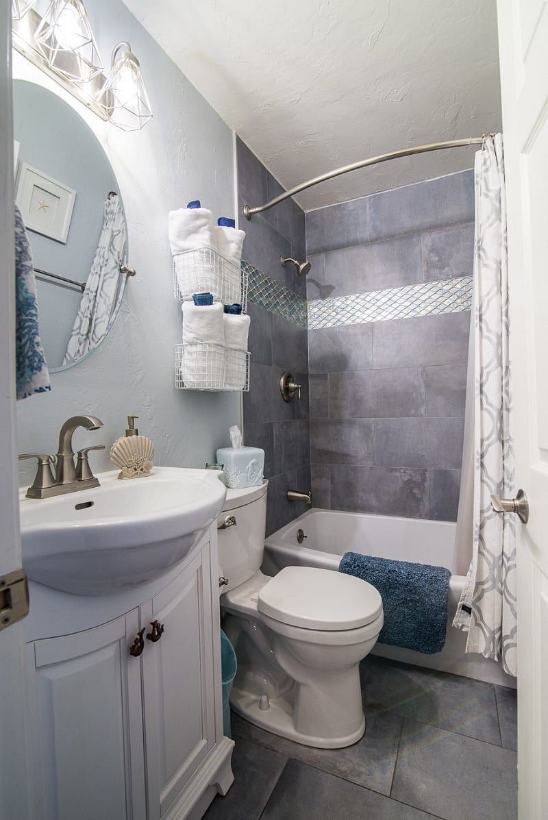 Full bath with custom shower