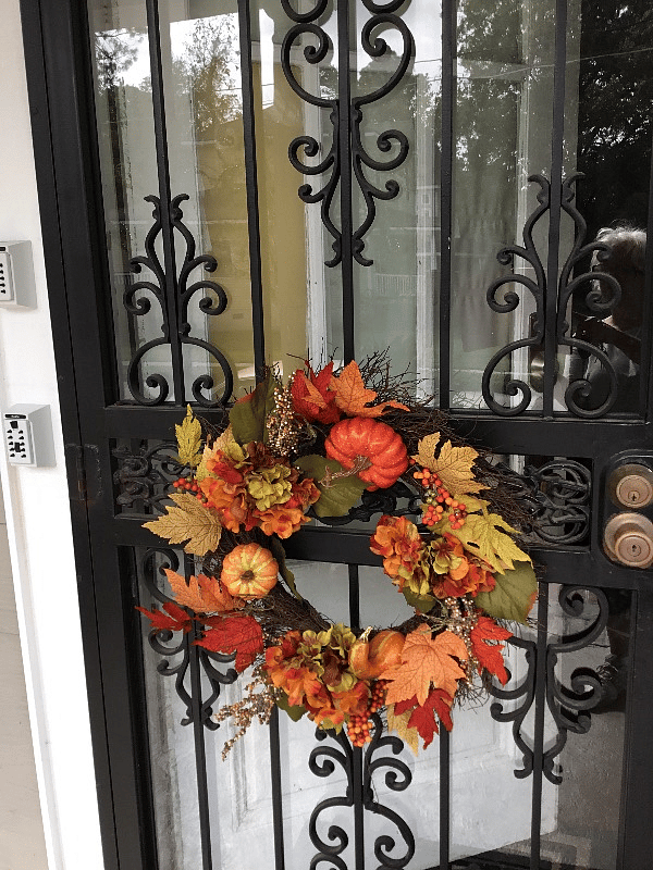 Outside front doors 