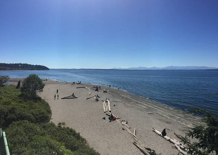 Carkeek park is one mile away and offers extraordinary views of Puget Sound and the Olympic Mountains, along with 220 acres of hiking trails in a lush forest.