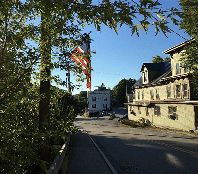 This is the main road in town. The apartment is off this road.