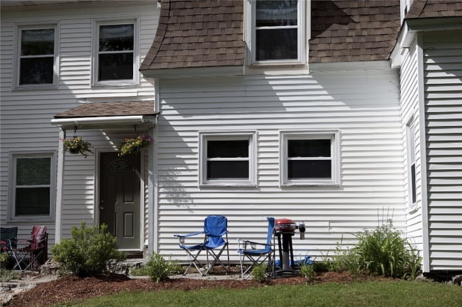 The apartment has it's own patio area.