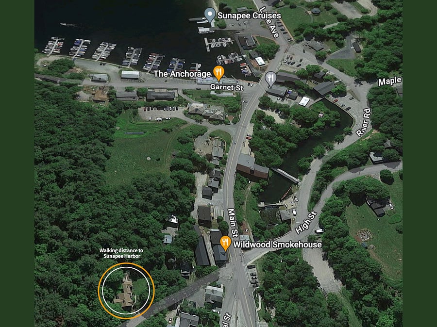 The apartment is located on a quiet dead-end road and within walking distance (.25 miles) of Sunapee Harbor