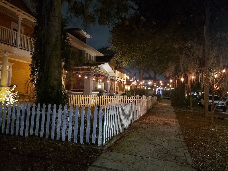 The street at night.