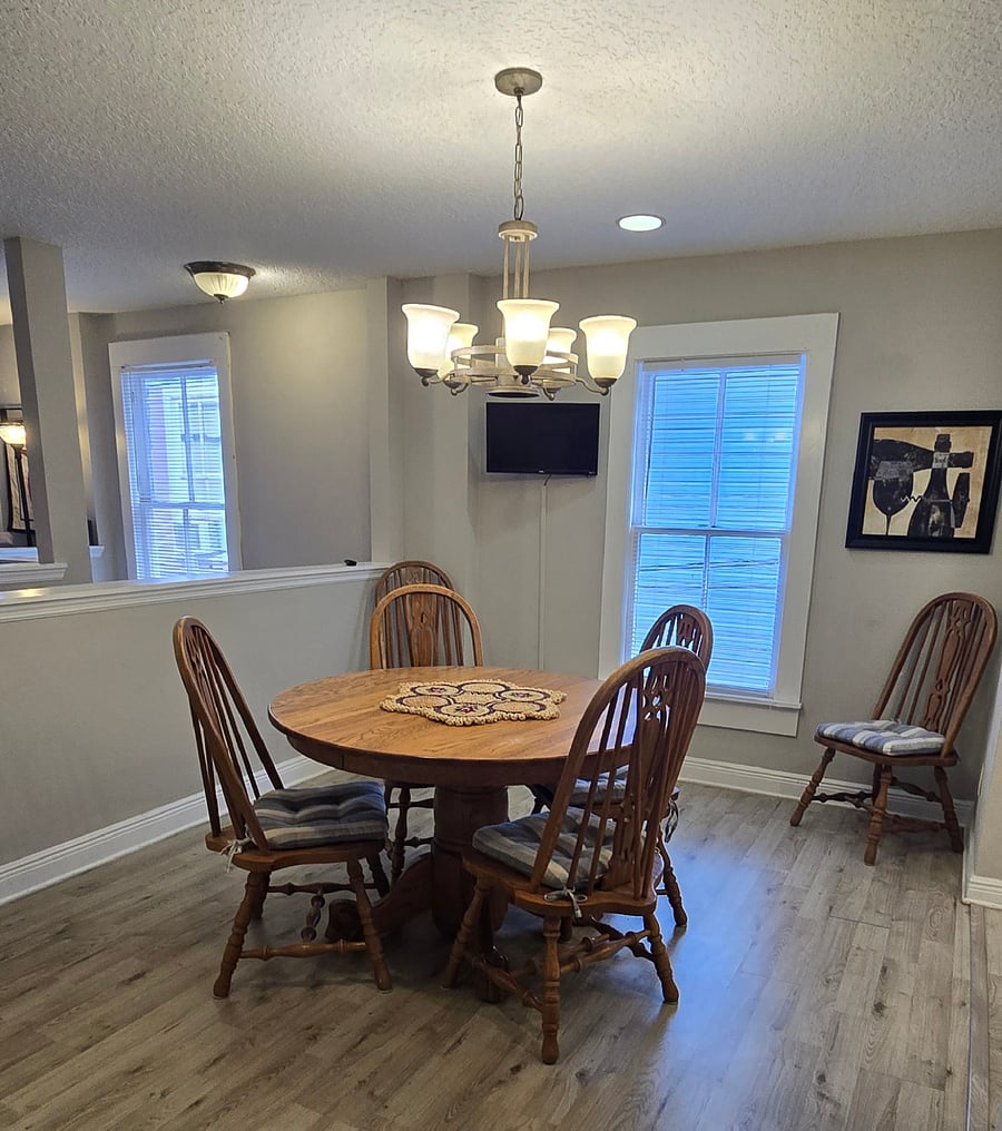 Dining area, additional table leaf in apartment