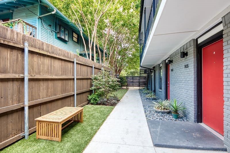 Newly landscaped courtyard