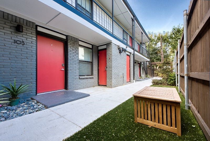 Clean modern landscaping with turf.