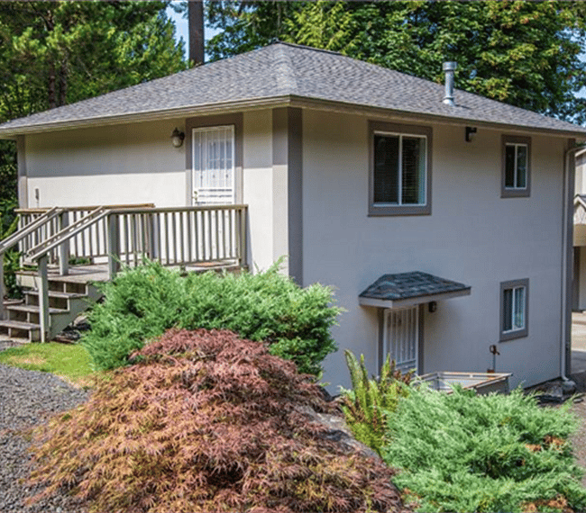Cottage in front, main house in back