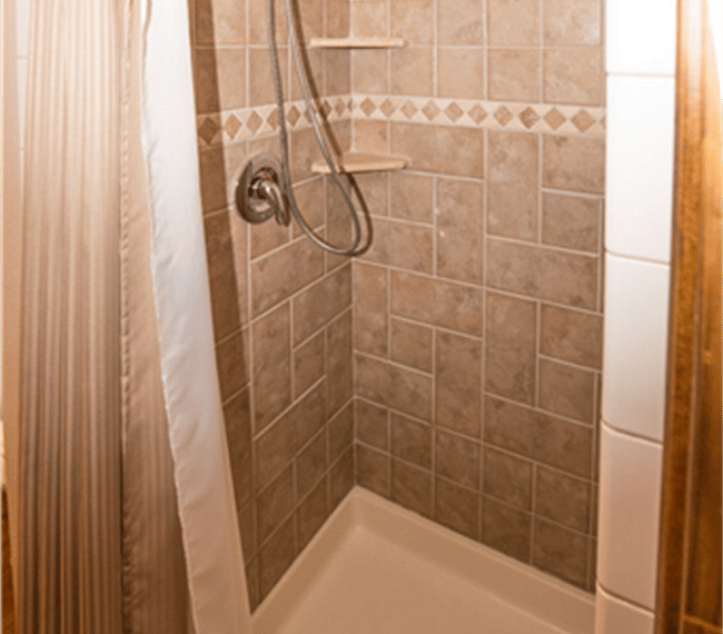 Zoom lens photo of bathroom