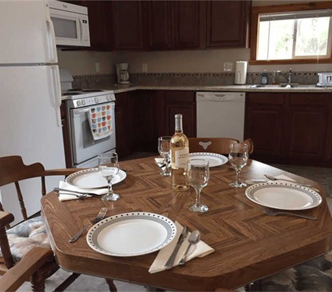 Dining area and kitchen
