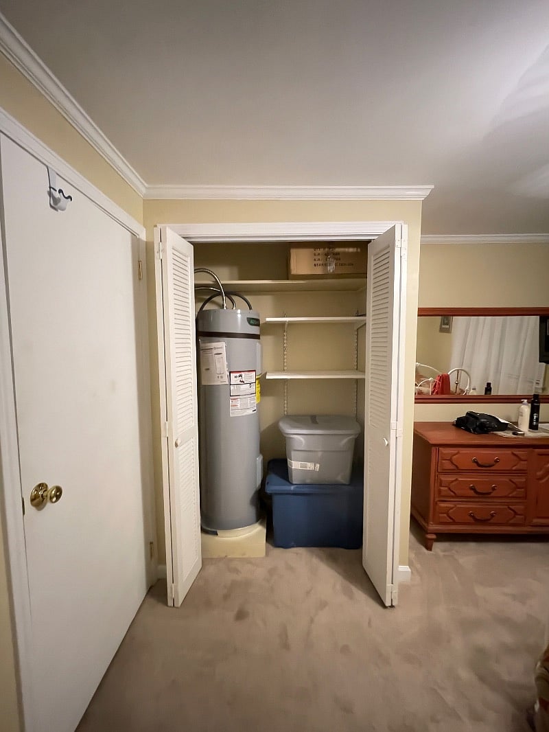 Inside storage closet with ample storage
