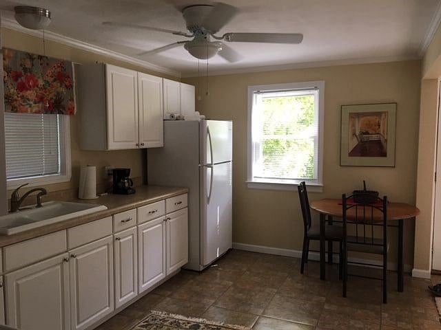 Kitchen looking towards front of cottage