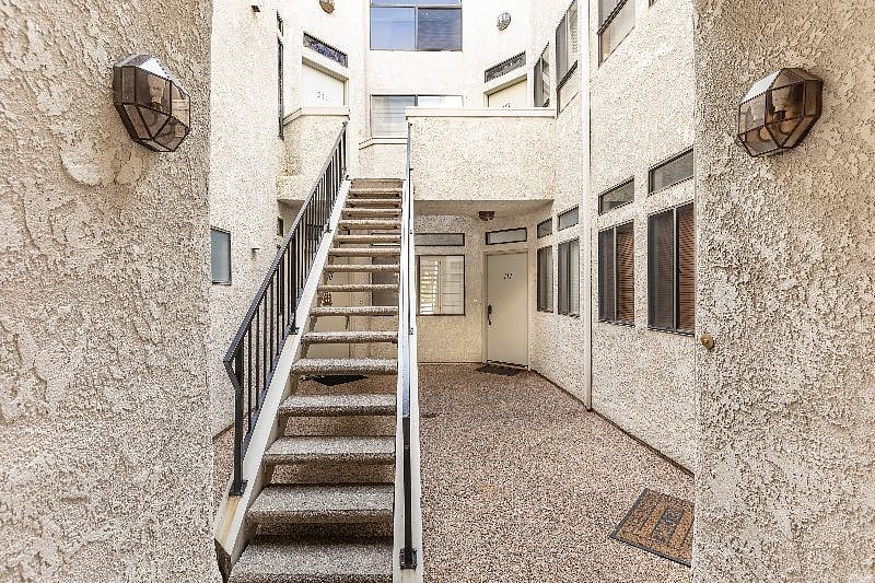 Stairs leading up to the unit