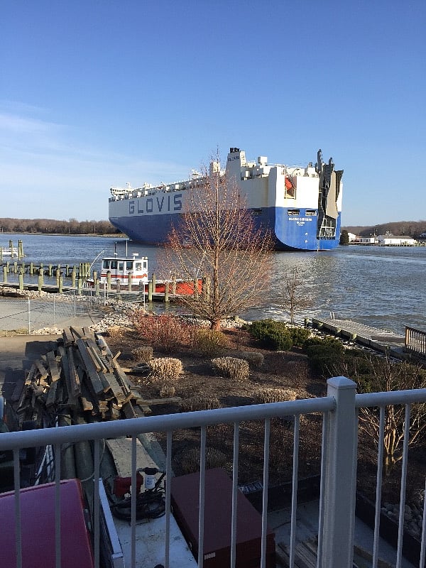Cargo carrier passing thru the C&D canal.