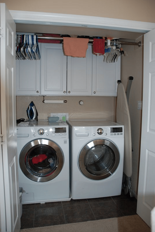 Upstairs laundry area