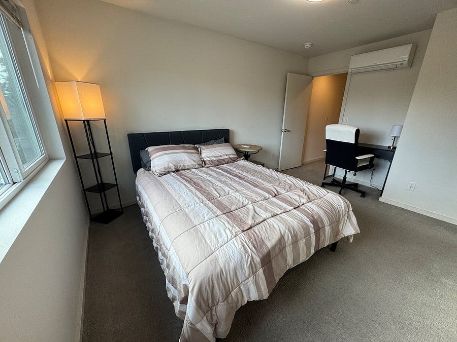 Room #4: Master bedroom with desk, AC unit, private bath & walk in closet (third floor)