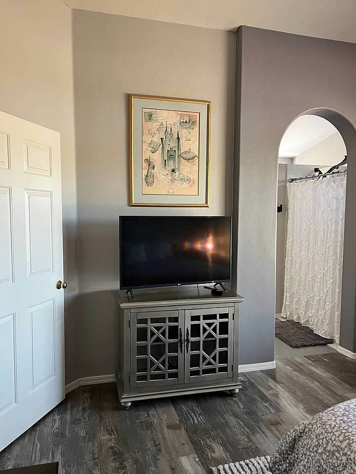 master bedroom and bathroom
