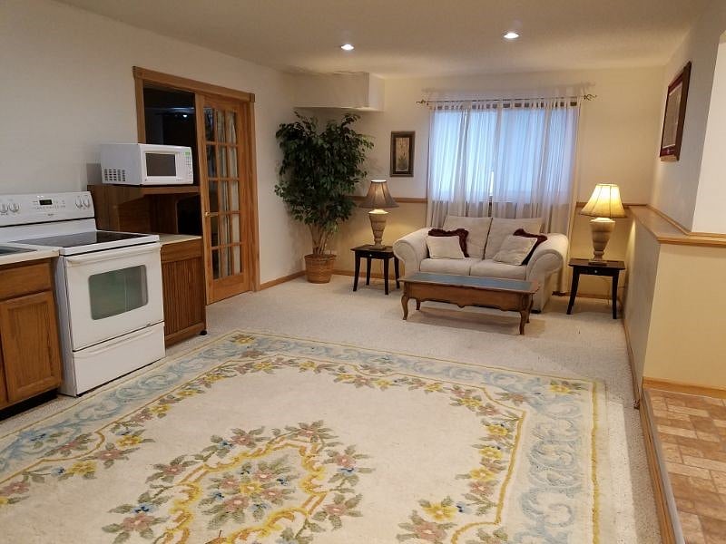 Kitchen and living room from the south counter