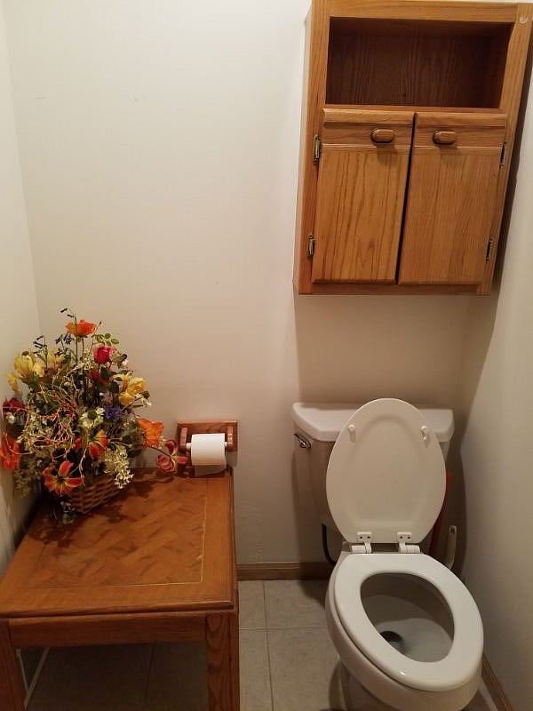 Toilet area of the large bathroom