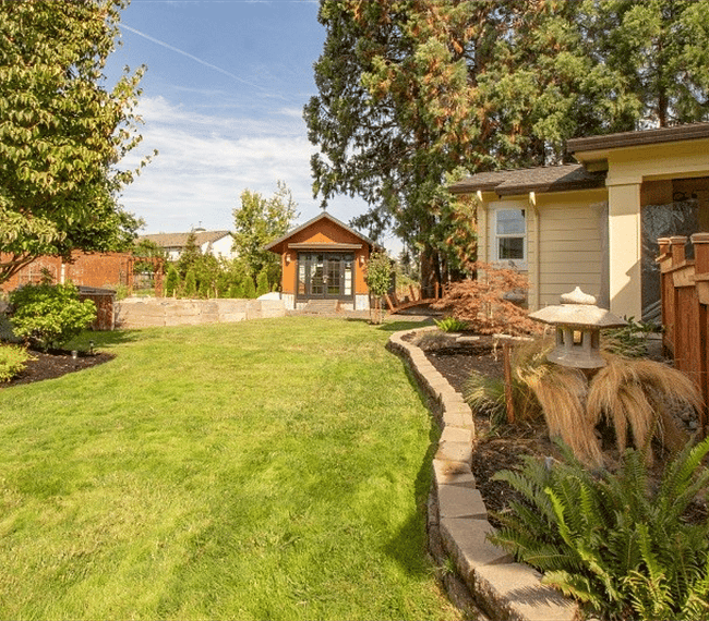 There is a cabin at the north end of property