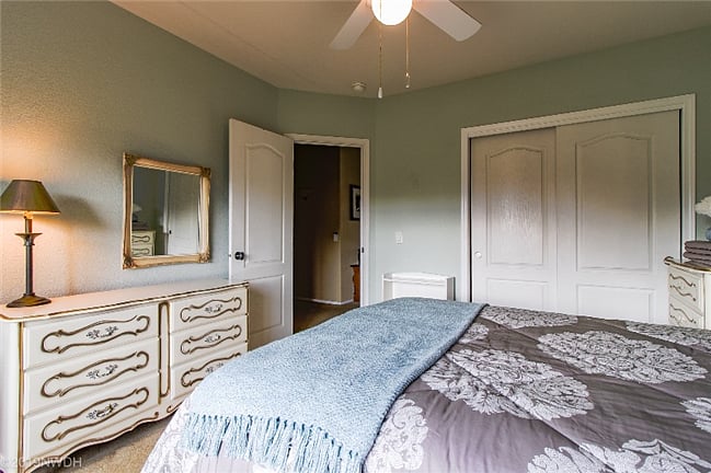 There is a large closet and additional storage space under the bed