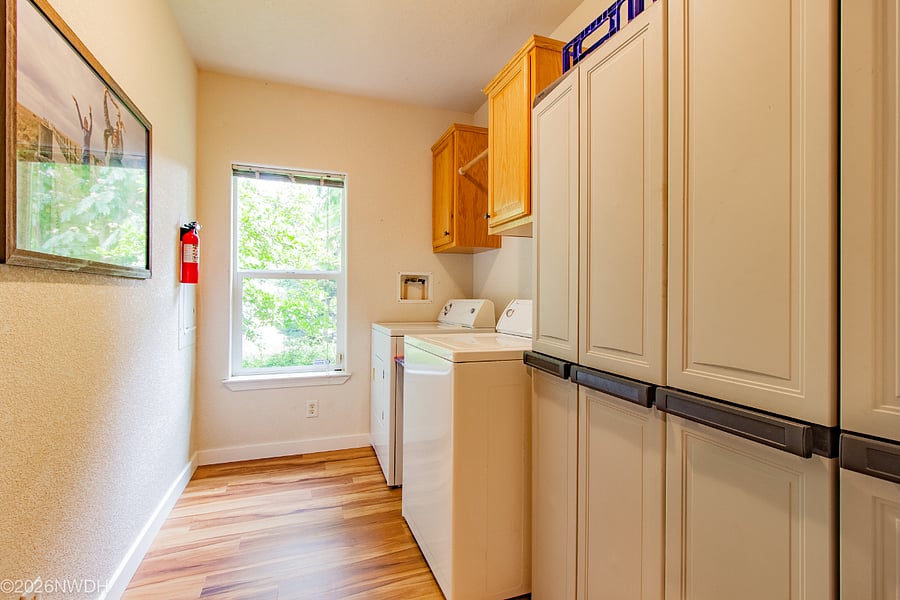 The laundry room is the only area shared by you and a second traveler who rents Suite 2, a self-contained studio space with its own bath and kitchenette.