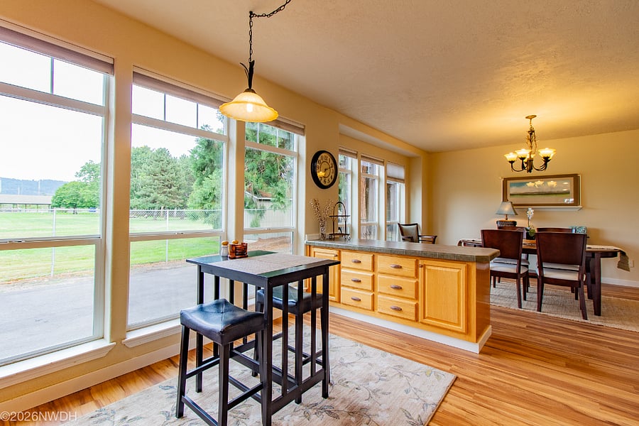 Another view of the nook and dining room