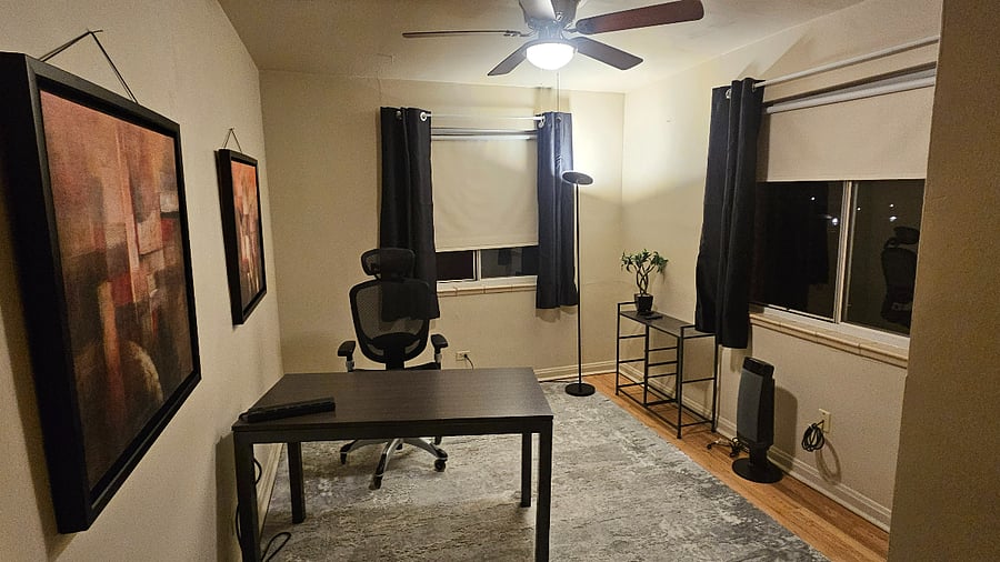 Second br upstairs set up as an office facing backyard