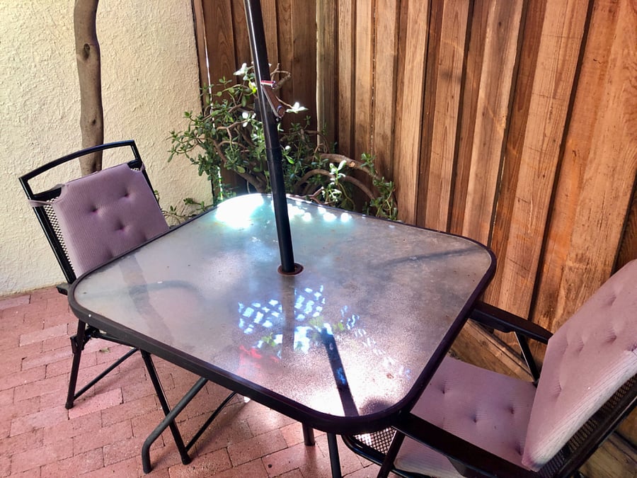 This table is for your exclusive use on your patio.