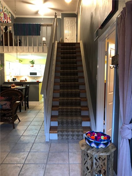 View from Entrance.  Upstairs Loft to the Left.