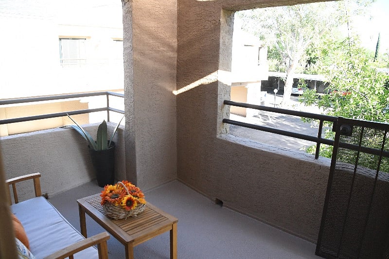 View from front balcony area with seating