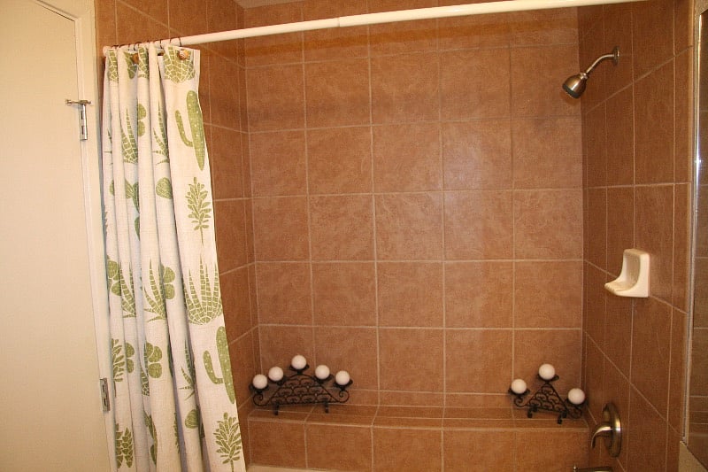Spacious bathtub with ledge
