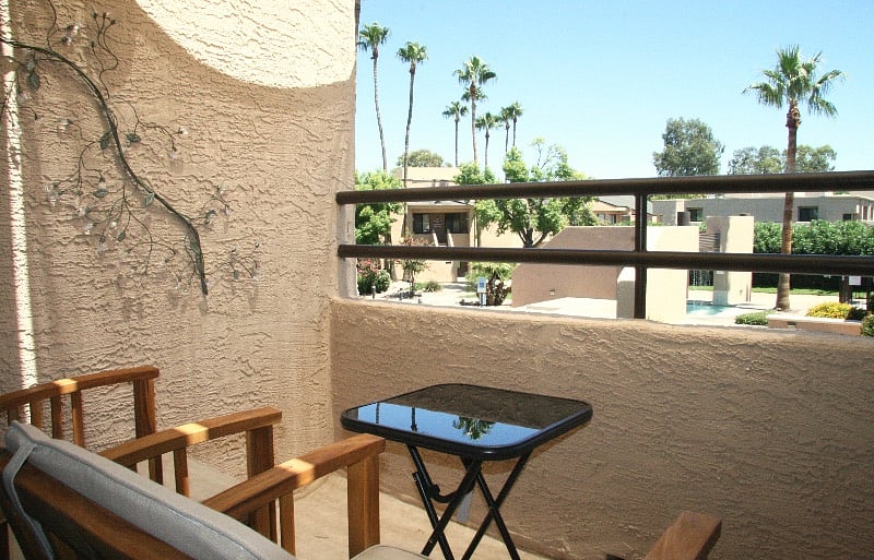 Bedroom 1 balcony showing seating
