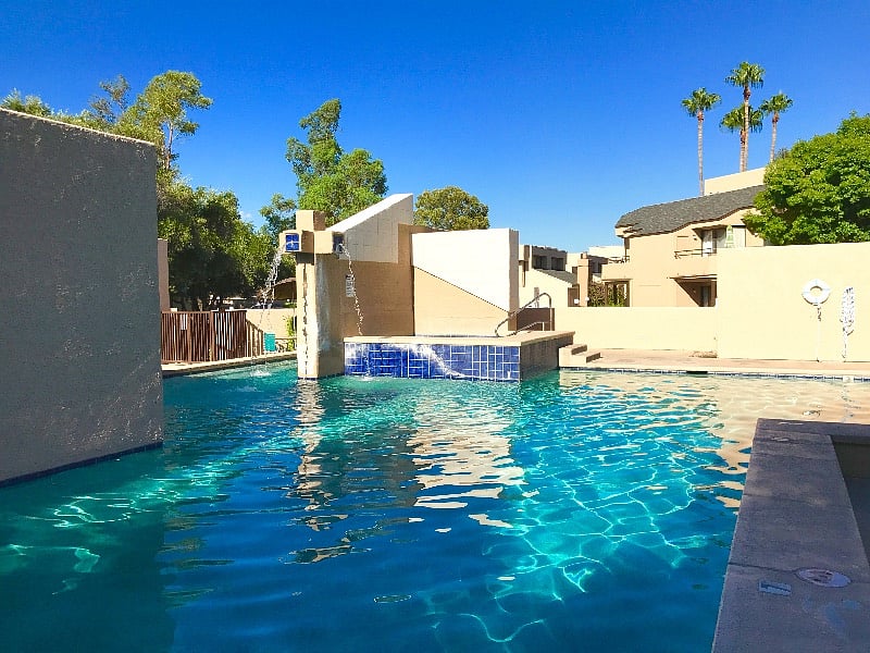 Pool area with community barbecue 